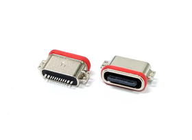 TYPE-C 16P防水母座 两脚沉板0.8/1.2/1.6 U型口粉末冶金成品